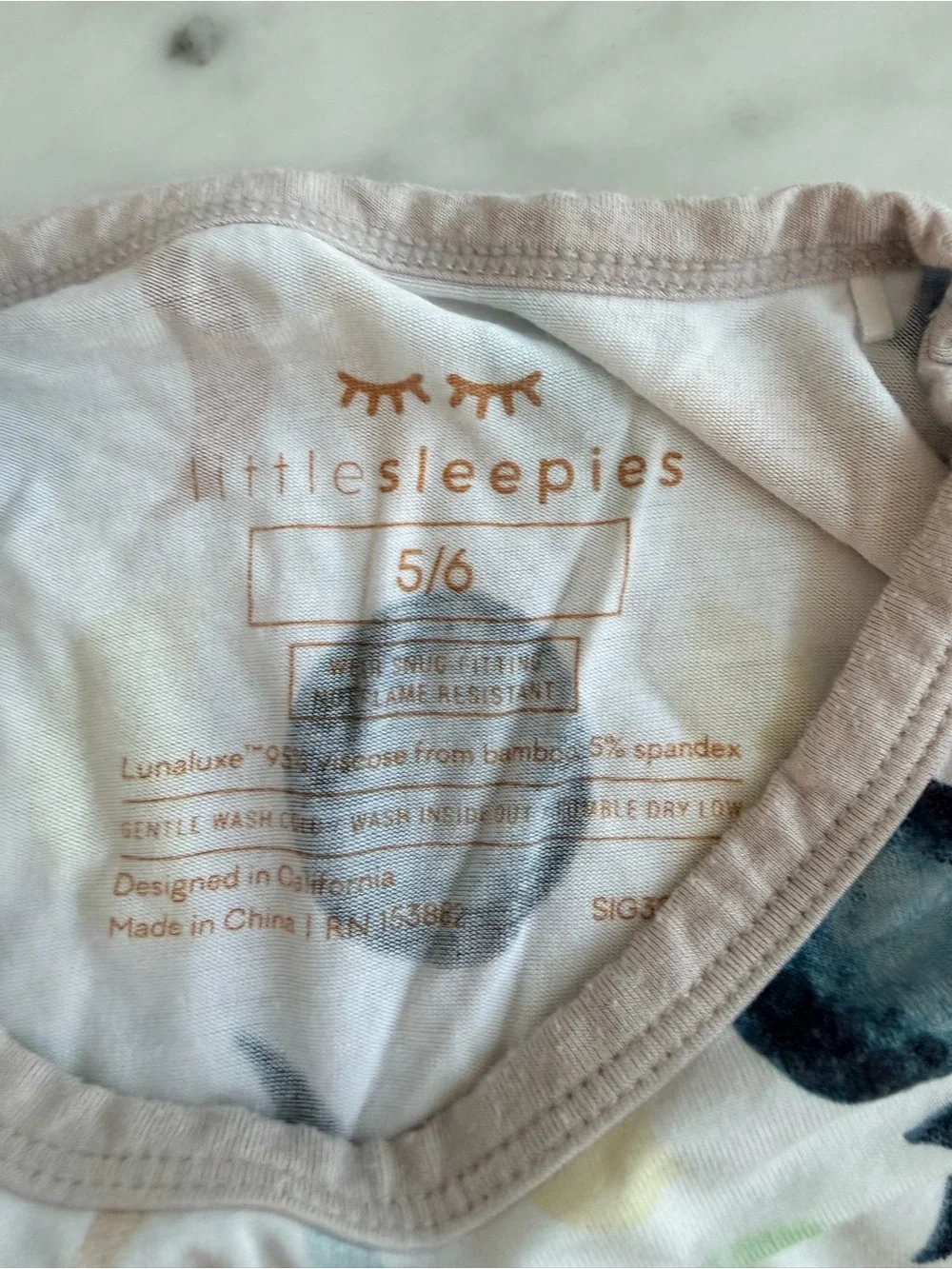 Little Sleepies White Pajama Set with Multicolor Moon Print